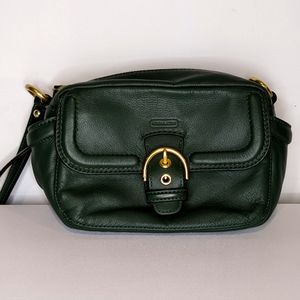 Coach Campbell Leather Camera Bag Crossbody Green